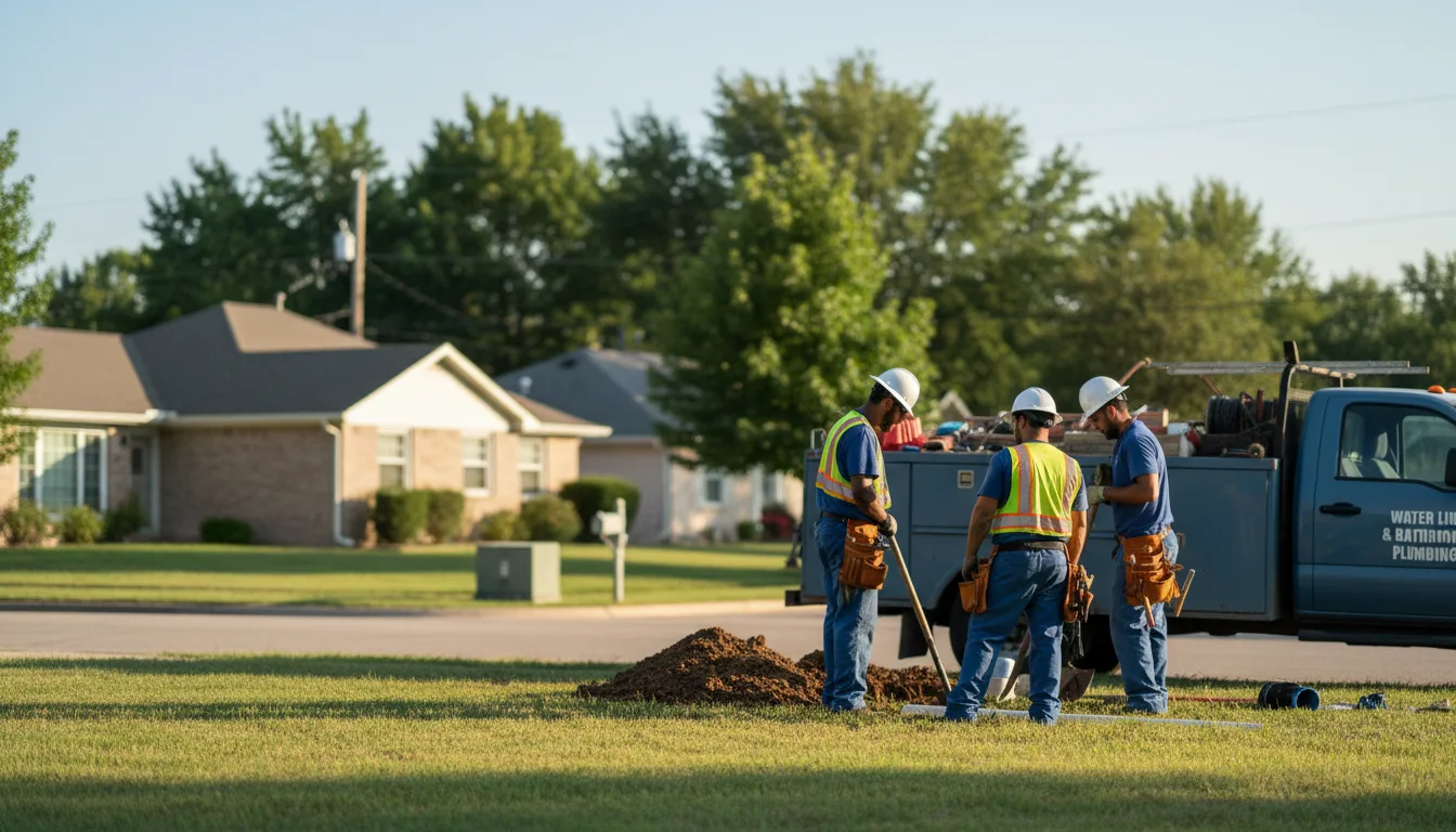 Residential water line and bathroom plumbing service in Claremont, MN
